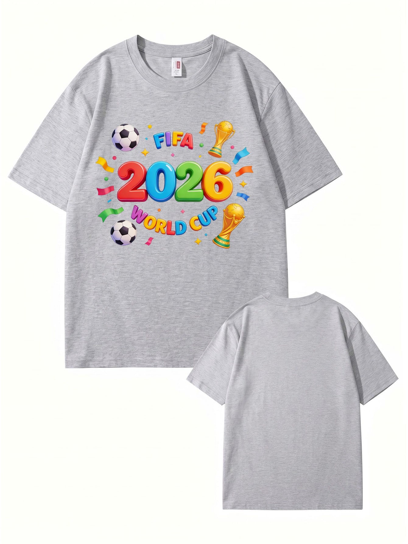 FIFA 2026 World Cup Graphic T-Shirt - Premium 200gsm Cotton Soccer Tee