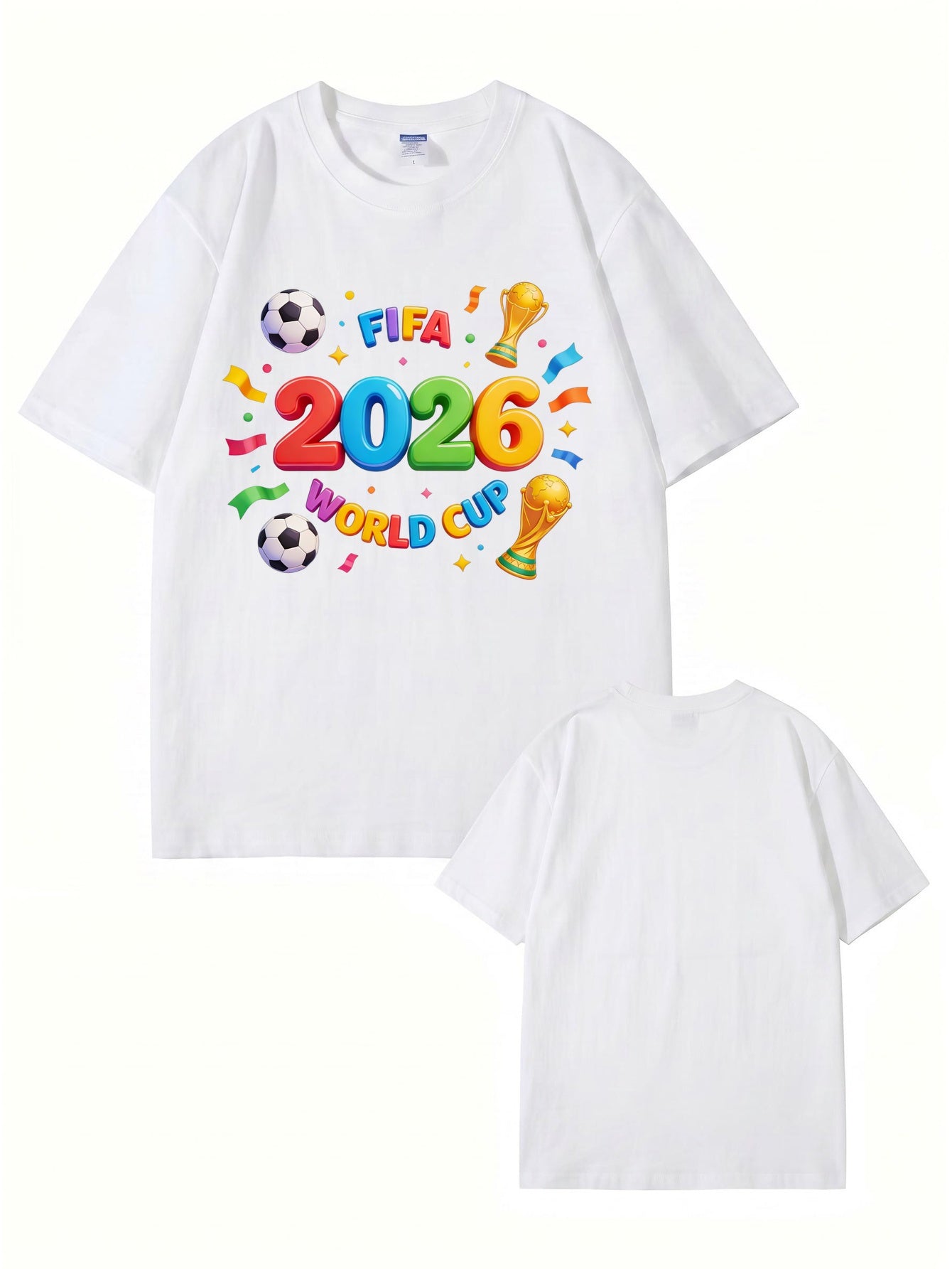 FIFA 2026 World Cup Graphic T-Shirt - Premium 200gsm Cotton Soccer Tee