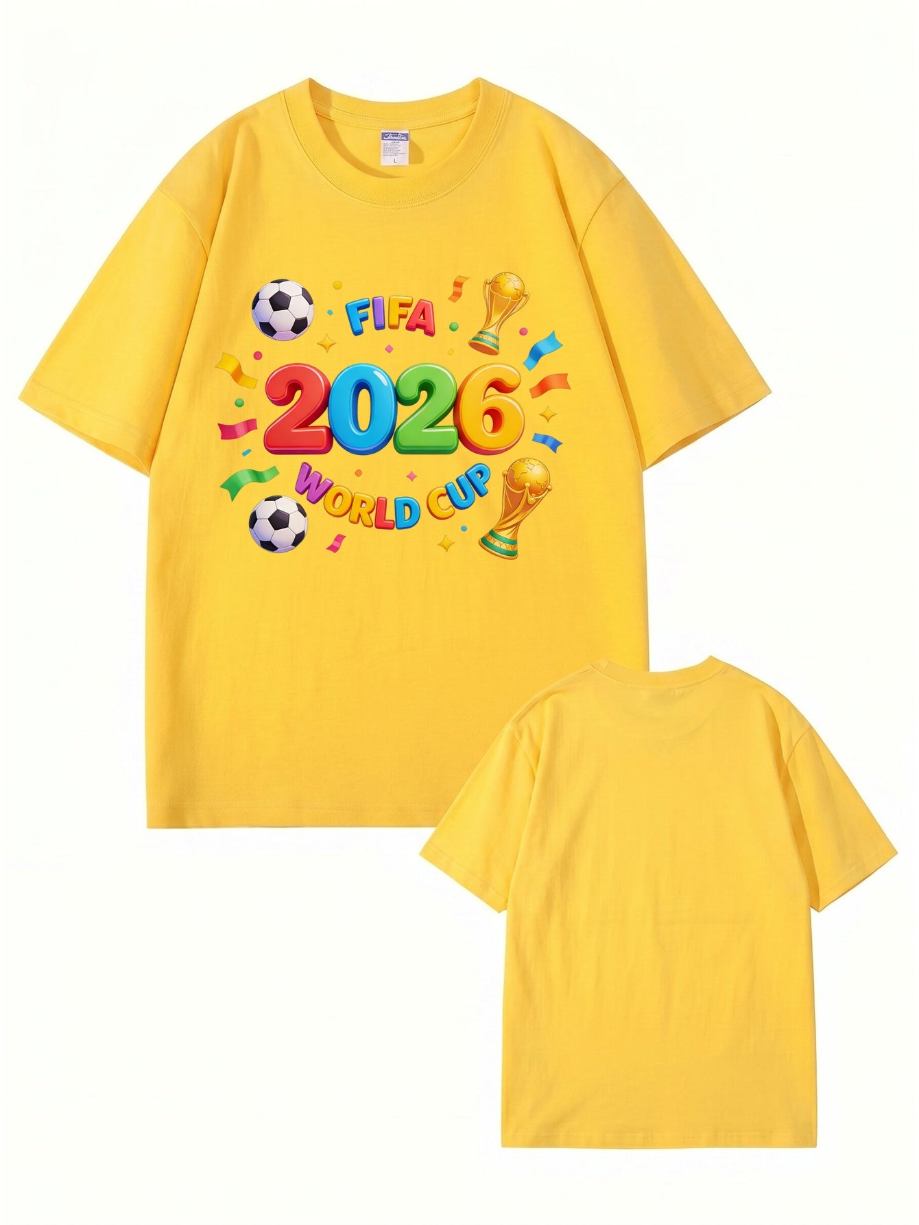 FIFA 2026 World Cup Graphic T-Shirt - Premium 200gsm Cotton Soccer Tee