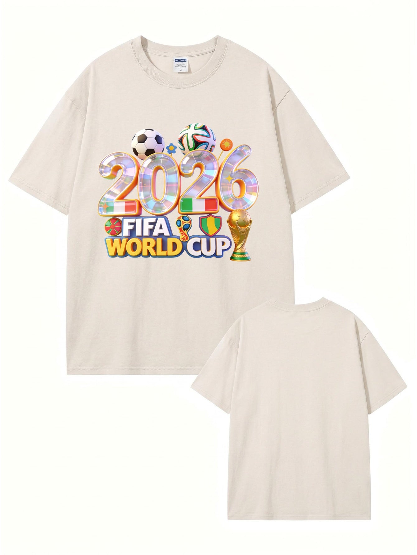 2026 FIFA World Cup Graphic T-Shirt | Vintage Washed Heavyweight Cotton Tee