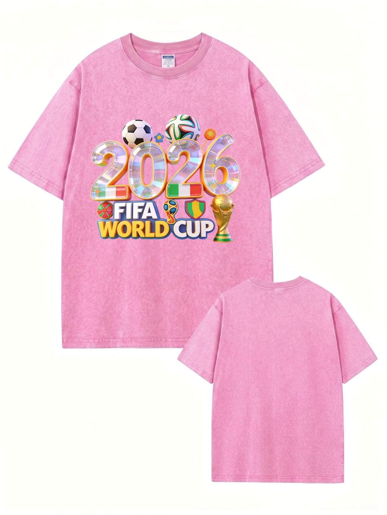 2026 FIFA World Cup Graphic T-Shirt | Vintage Washed Heavyweight Cotton Tee