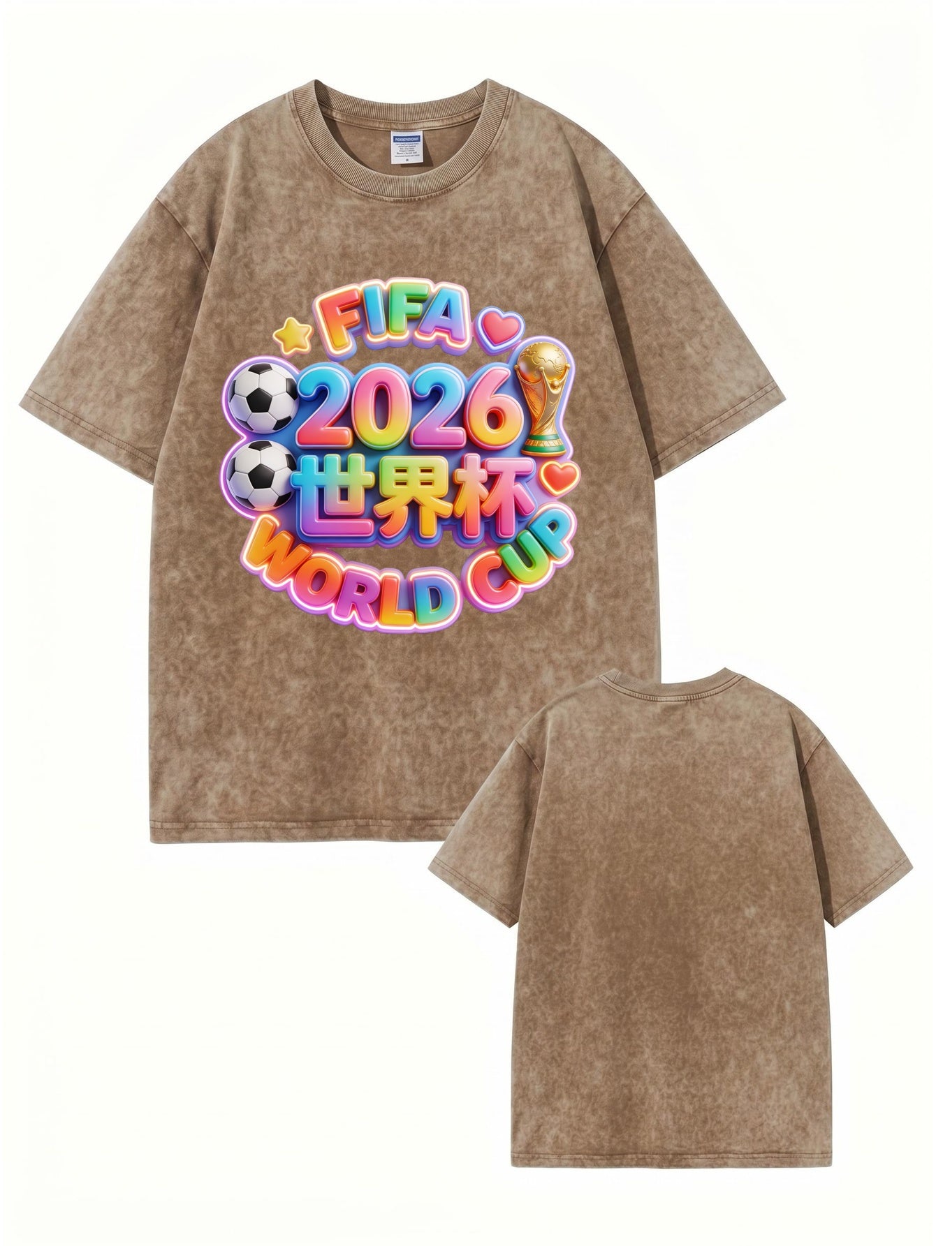 2026 FIFA World Cup Graphic T-Shirt - Vintage Washed Cotton Tee