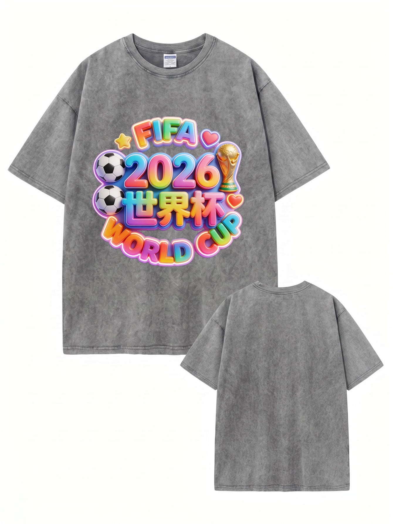 2026 FIFA World Cup Graphic T-Shirt - Vintage Washed Cotton Tee