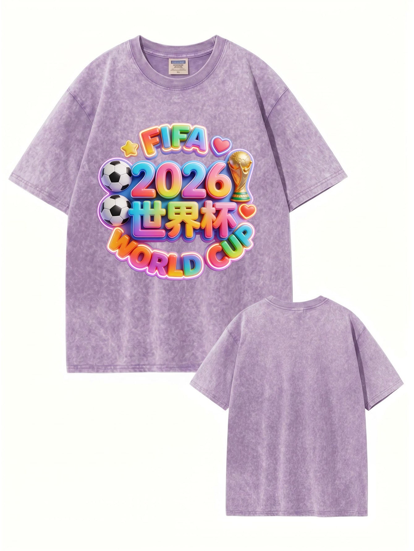 2026 FIFA World Cup Graphic T-Shirt - Vintage Washed Cotton Tee
