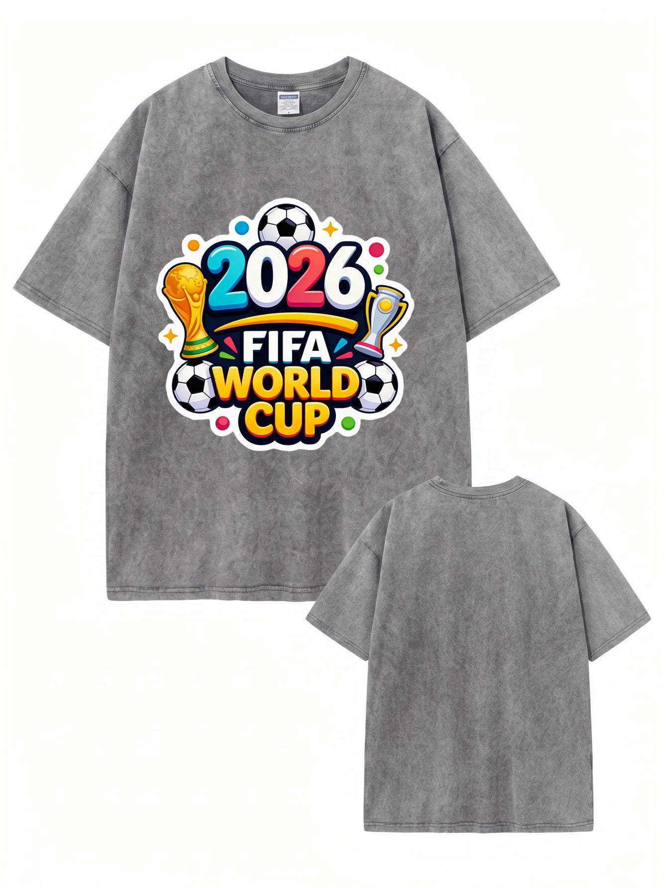 2026 FIFA World Cup Graphic T-Shirt - Premium Heavyweight Vintage Wash Cotton