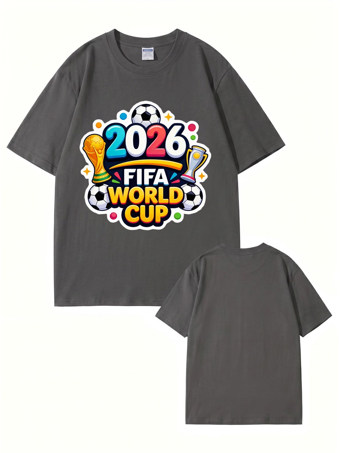 2026 FIFA World Cup Graphic T-Shirt - Premium 200gsm Cotton Soccer Tee