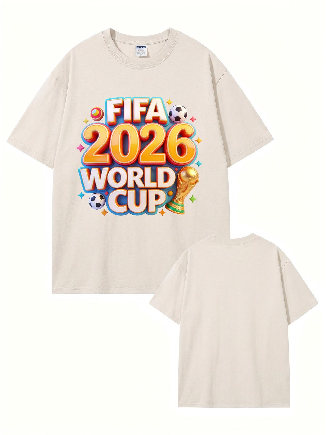 FIFA 2026 World Cup Graphic T-Shirt - Vintage Washed Heavyweight Cotton Tee
