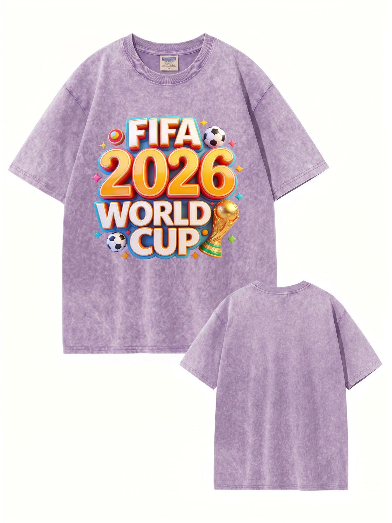 FIFA 2026 World Cup Graphic T-Shirt - Vintage Washed Heavyweight Cotton Tee