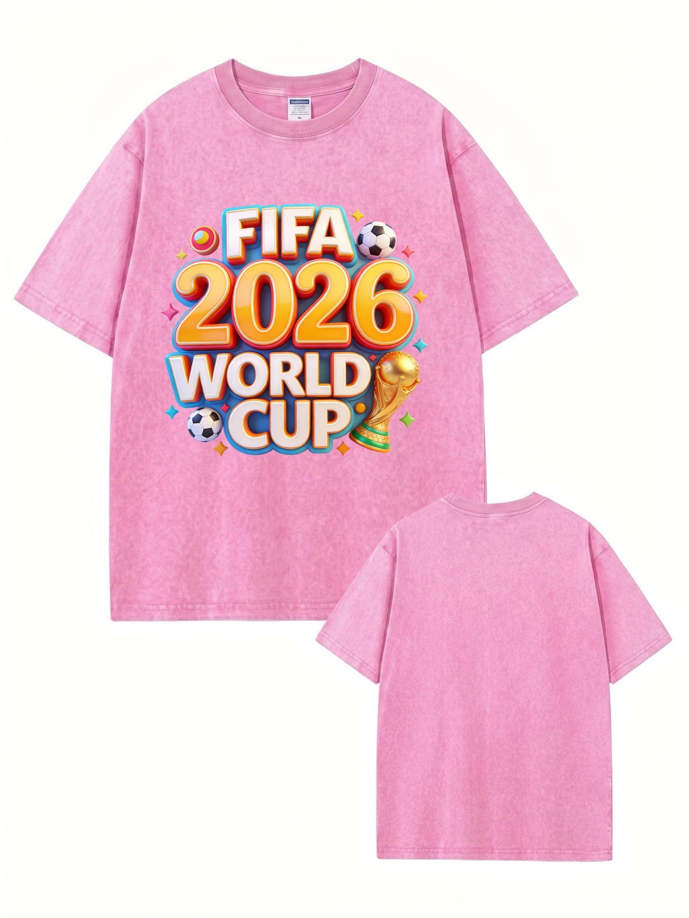 FIFA 2026 World Cup Graphic T-Shirt - Vintage Washed Heavyweight Cotton Tee