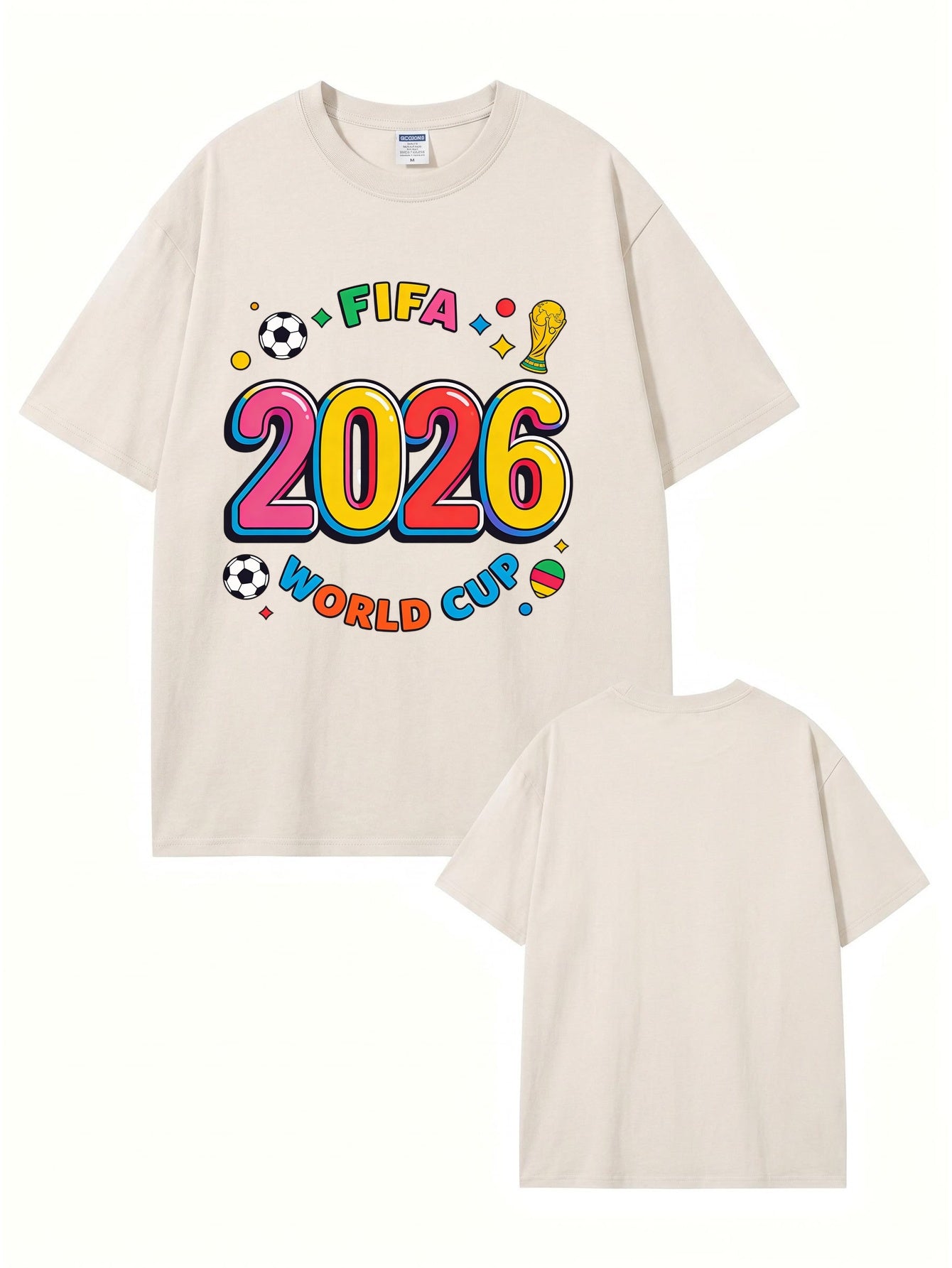 2026 FIFA World Cup Graphic Tee - Retro Washed Heavyweight Cotton T-Shirt