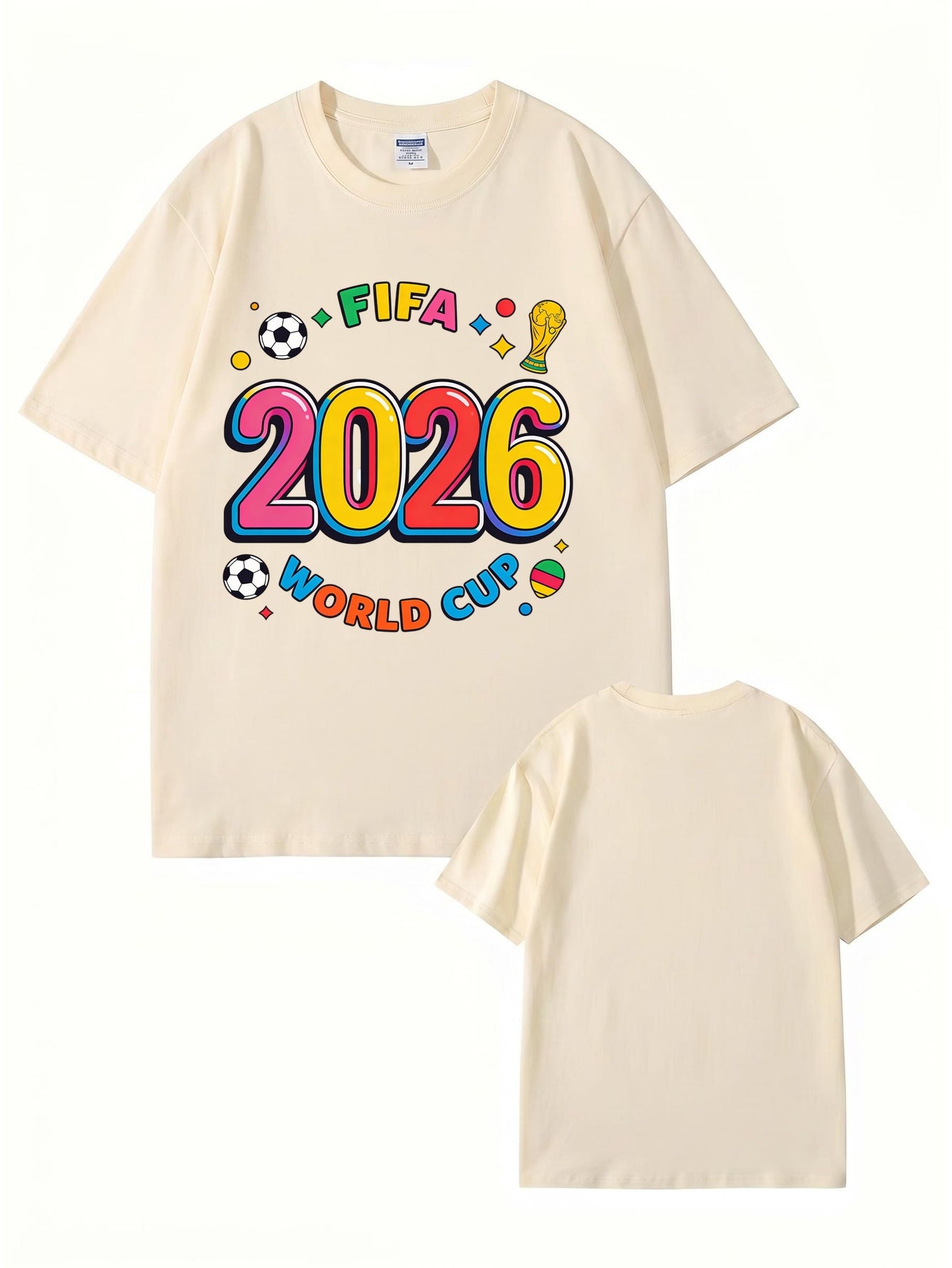 2026 FIFA World Cup Graphic Print T-Shirt - Premium Cotton Soccer Fan Tee