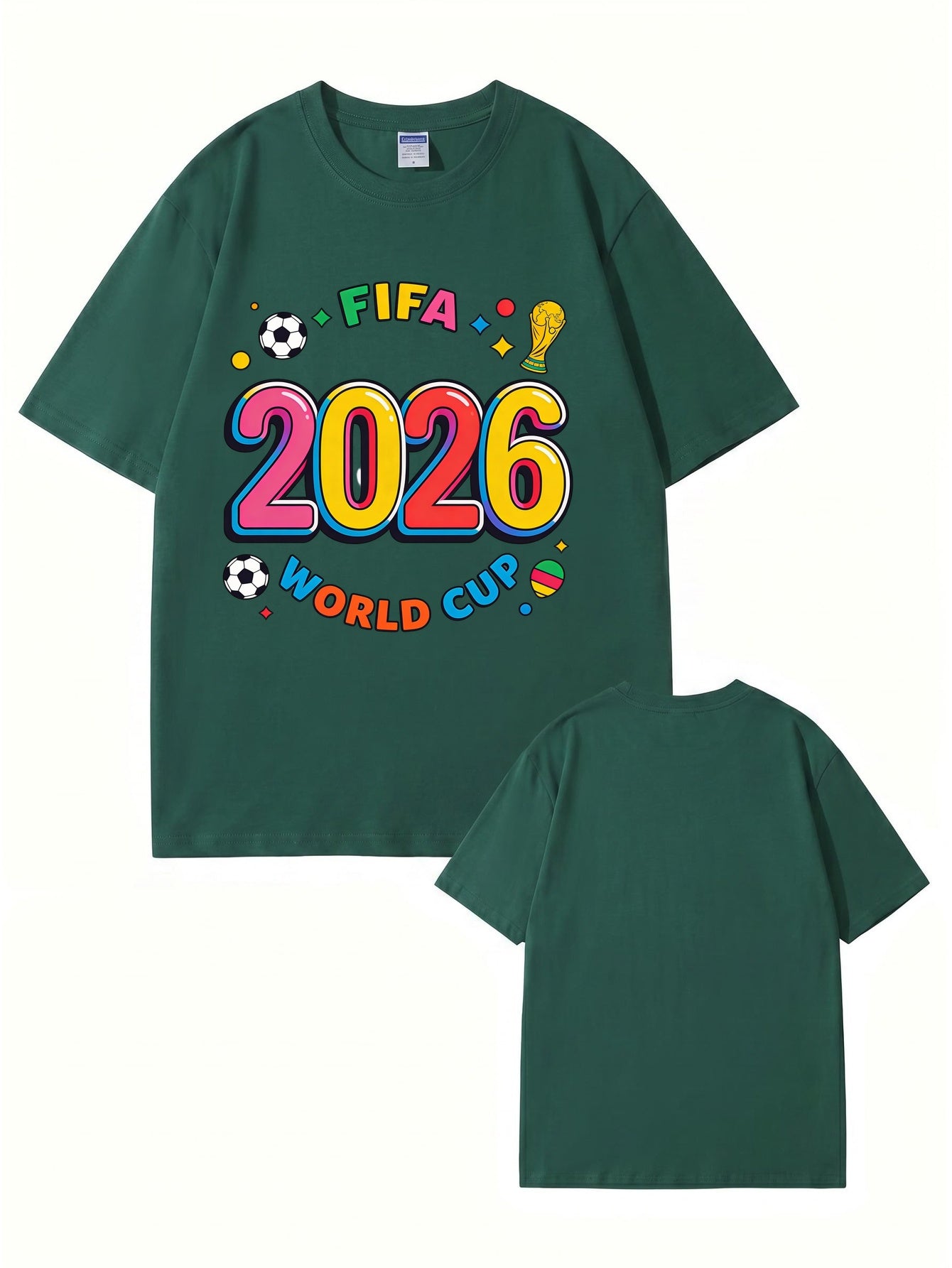 2026 FIFA World Cup Graphic Print T-Shirt - Premium Cotton Soccer Fan Tee