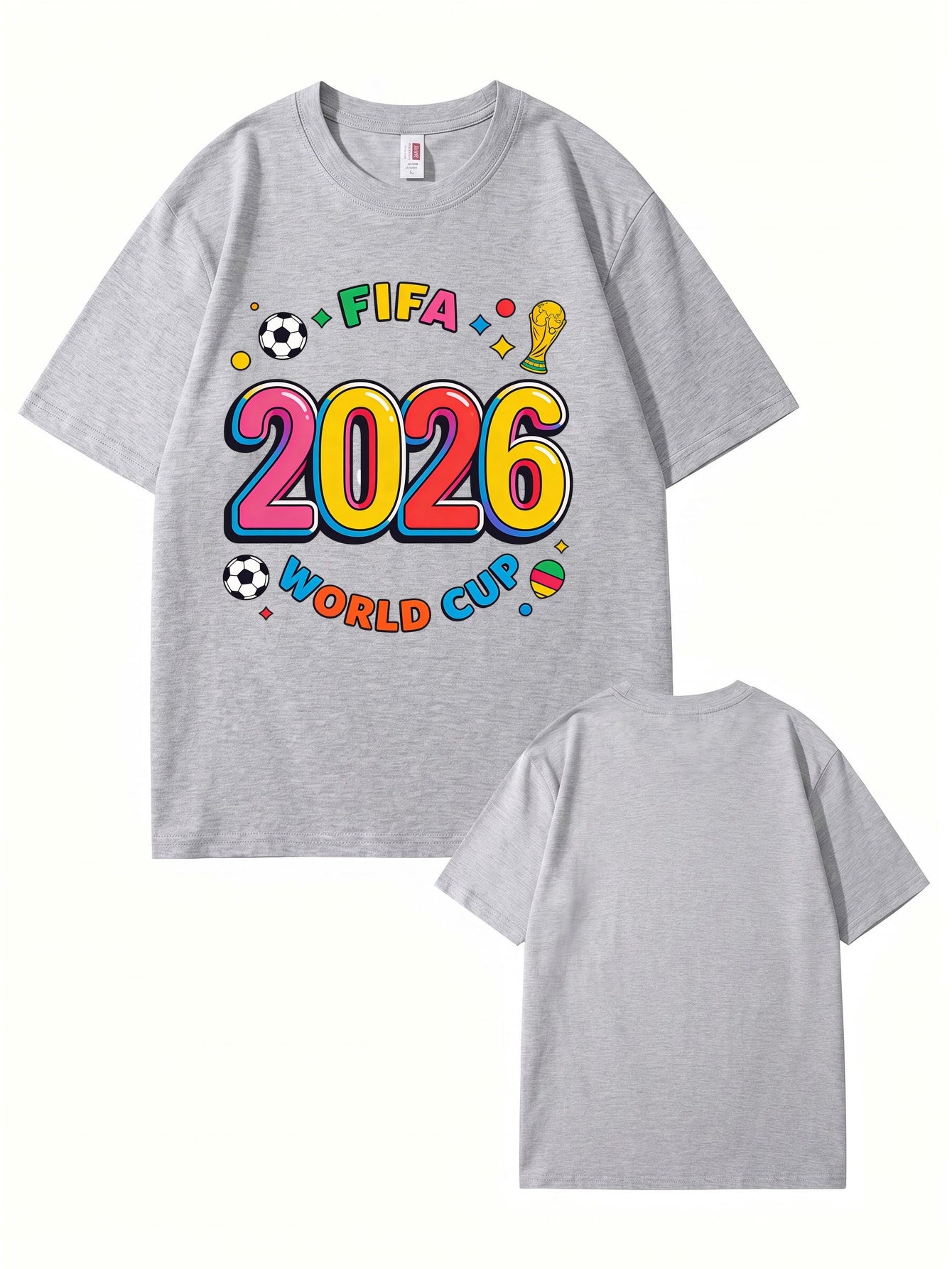 2026 FIFA World Cup Graphic Print T-Shirt - Premium Cotton Soccer Fan Tee