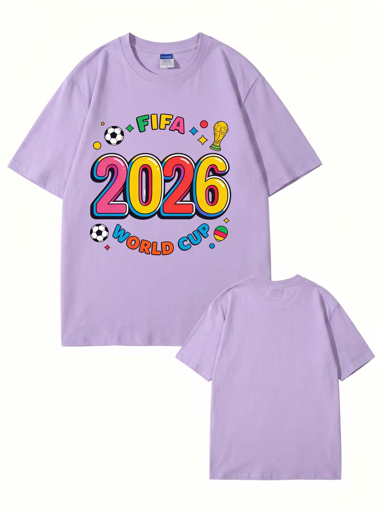 2026 FIFA World Cup Graphic Print T-Shirt - Premium Cotton Soccer Fan Tee