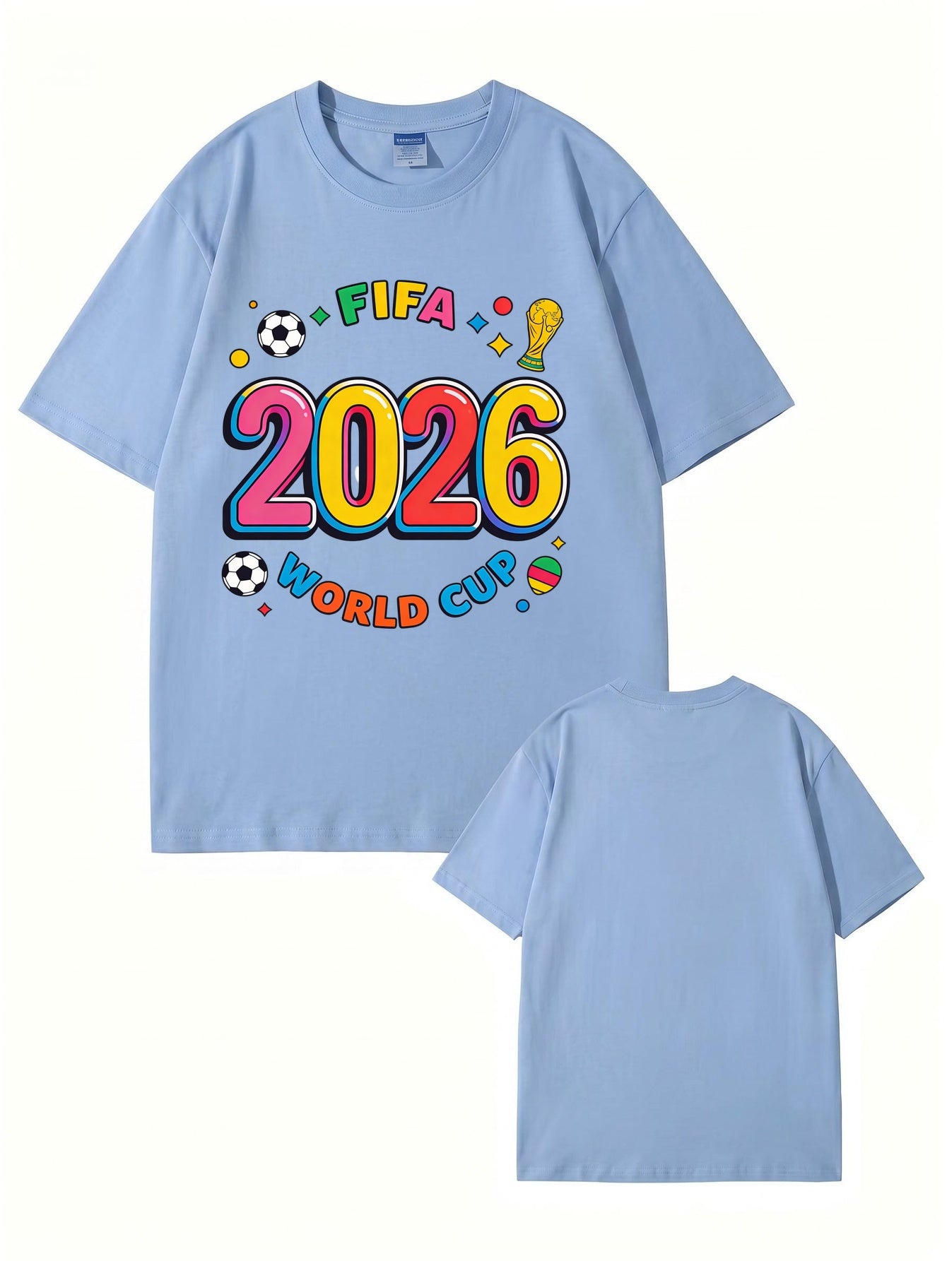 2026 FIFA World Cup Graphic Print T-Shirt - Premium Cotton Soccer Fan Tee