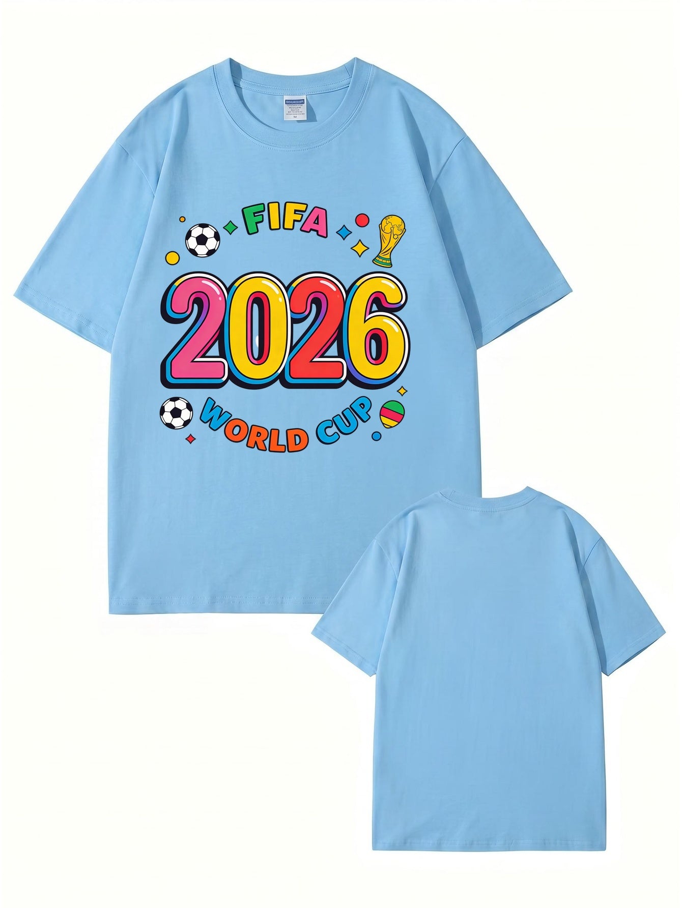 2026 FIFA World Cup Graphic Print T-Shirt - Premium Cotton Soccer Fan Tee