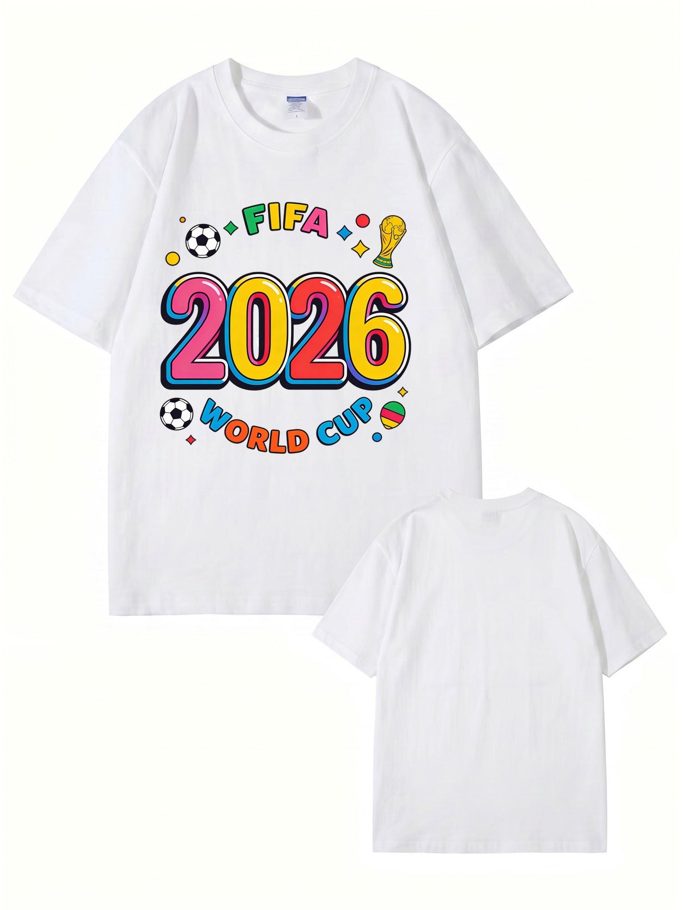 2026 FIFA World Cup Graphic Print T-Shirt - Premium Cotton Soccer Fan Tee