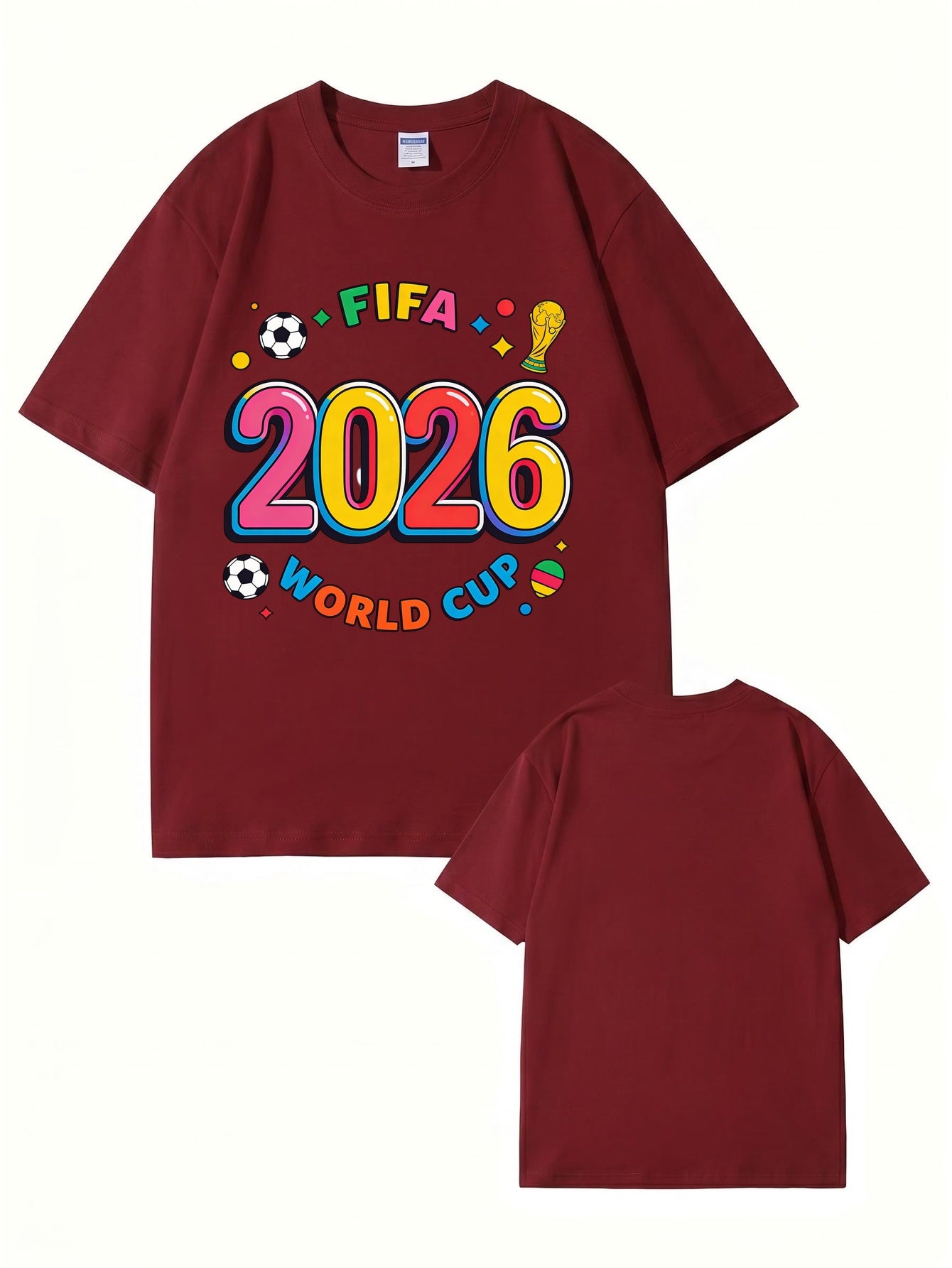 2026 FIFA World Cup Graphic Print T-Shirt - Premium Cotton Soccer Fan Tee