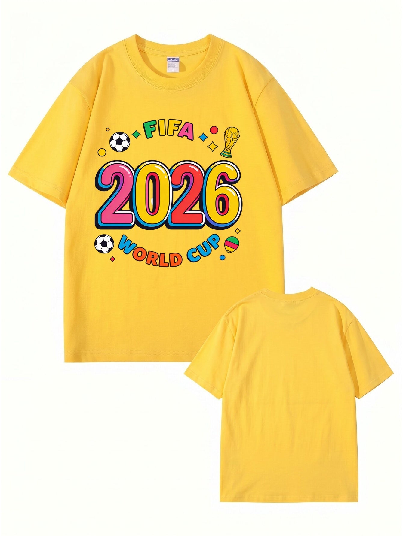 2026 FIFA World Cup Graphic Print T-Shirt - Premium Cotton Soccer Fan Tee