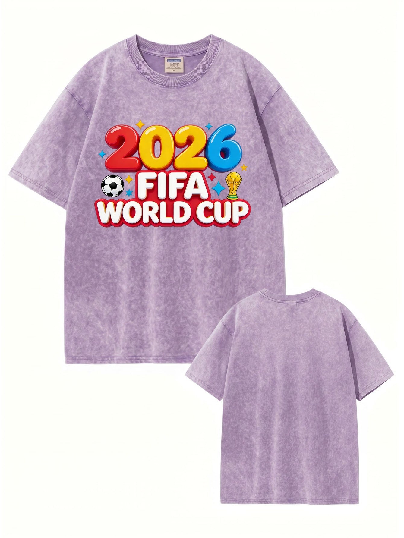 2026 FIFA World Cup Graphic T-Shirt | Vintage Washed Heavyweight Cotton Tee