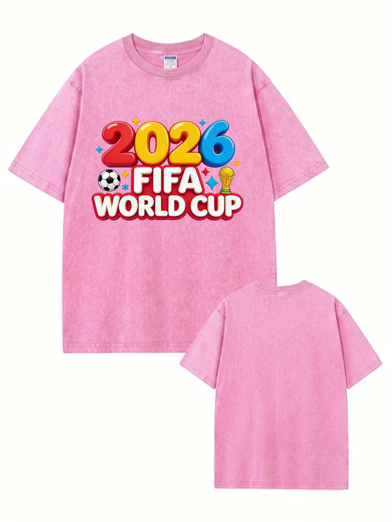 2026 FIFA World Cup Graphic T-Shirt | Vintage Washed Heavyweight Cotton Tee