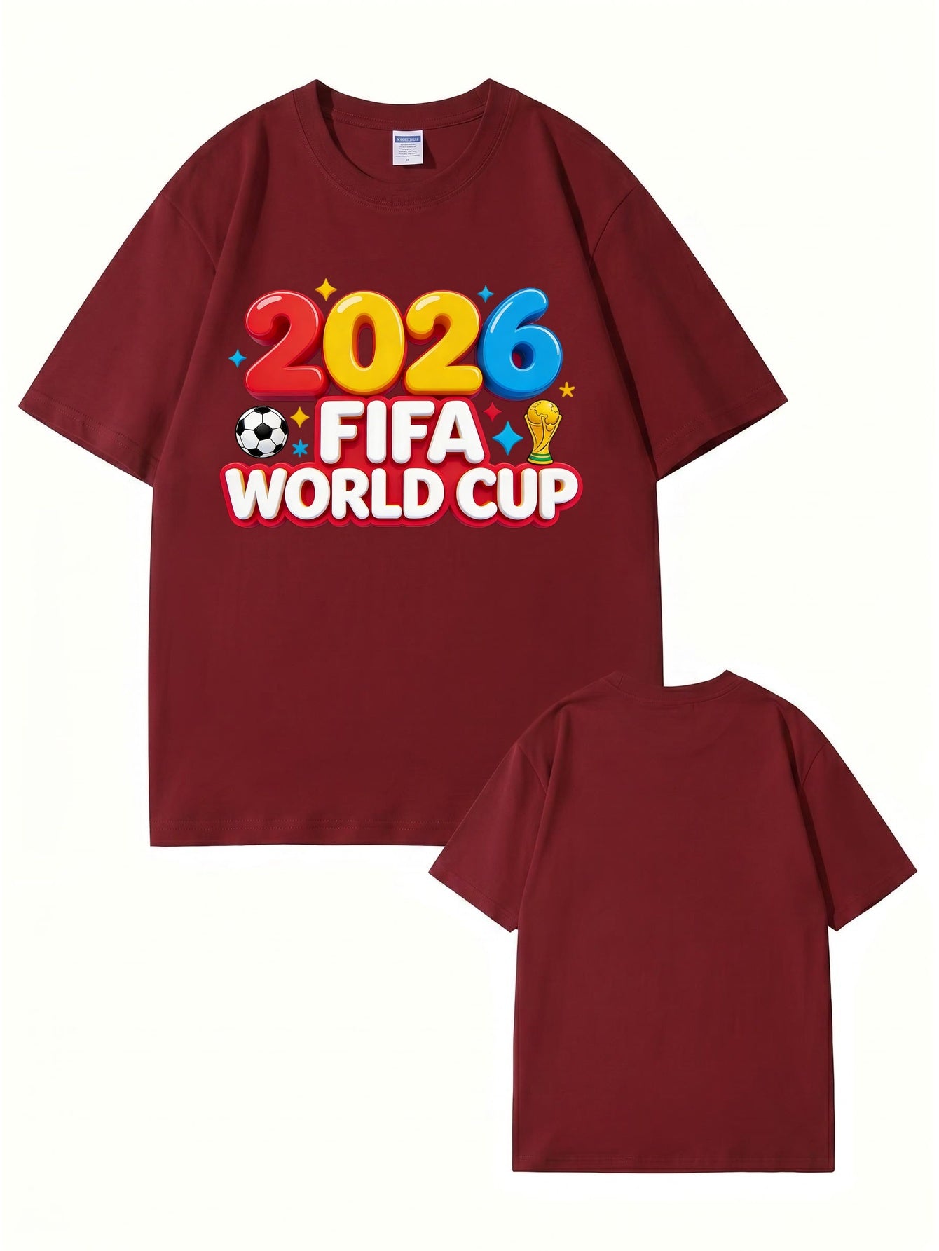 2026 FIFA World Cup Graphic Print T-Shirt - Premium Cotton Soccer Tee