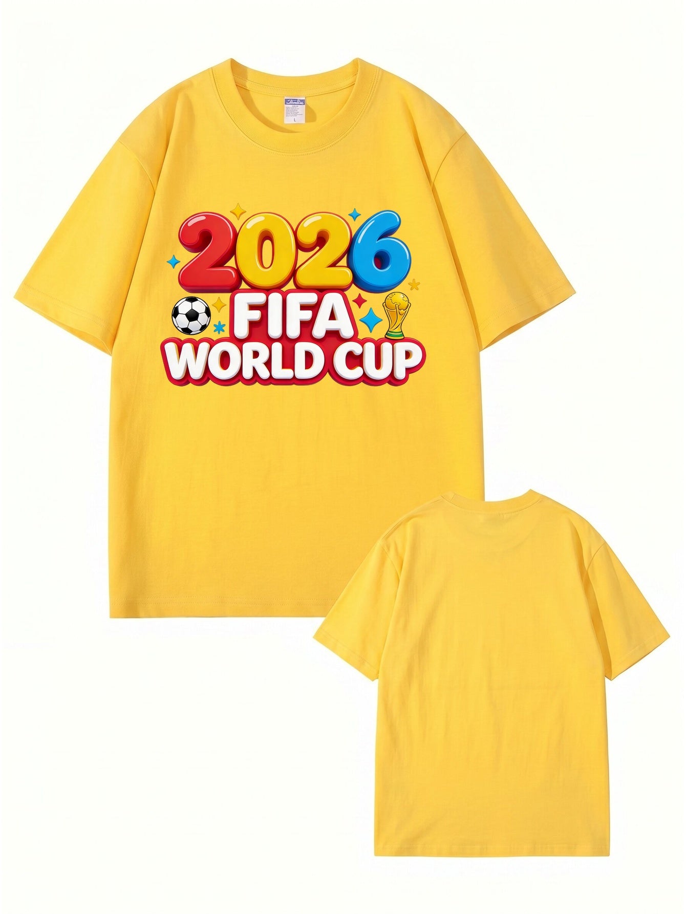 2026 FIFA World Cup Graphic Print T-Shirt - Premium Cotton Soccer Tee