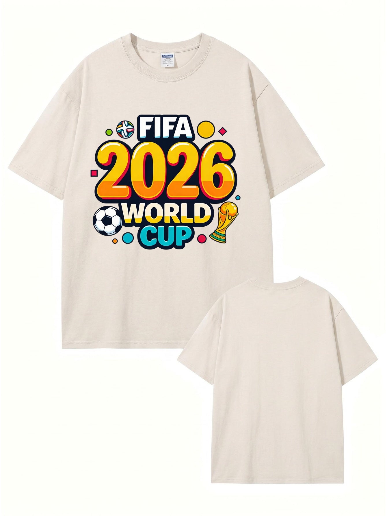 2026 FIFA World Cup Graphic T-Shirt | Vintage Washed Heavyweight Cotton Tee