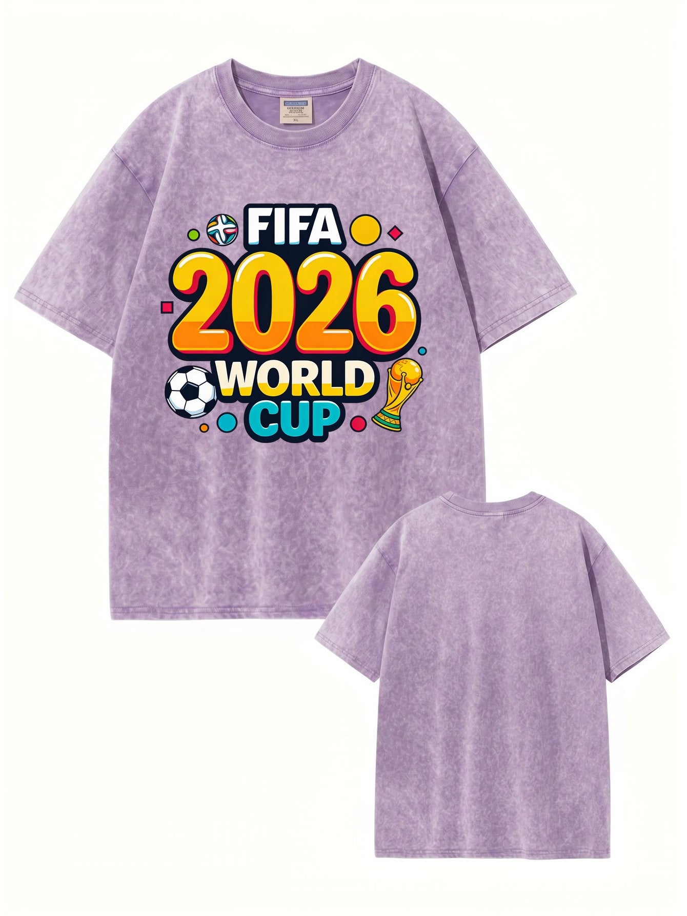 2026 FIFA World Cup Graphic T-Shirt | Vintage Washed Heavyweight Cotton Tee