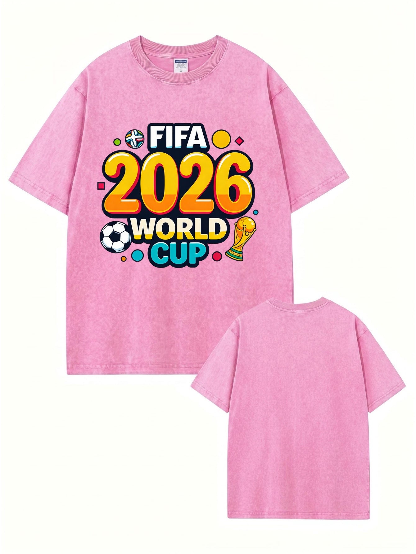 2026 FIFA World Cup Graphic T-Shirt | Vintage Washed Heavyweight Cotton Tee