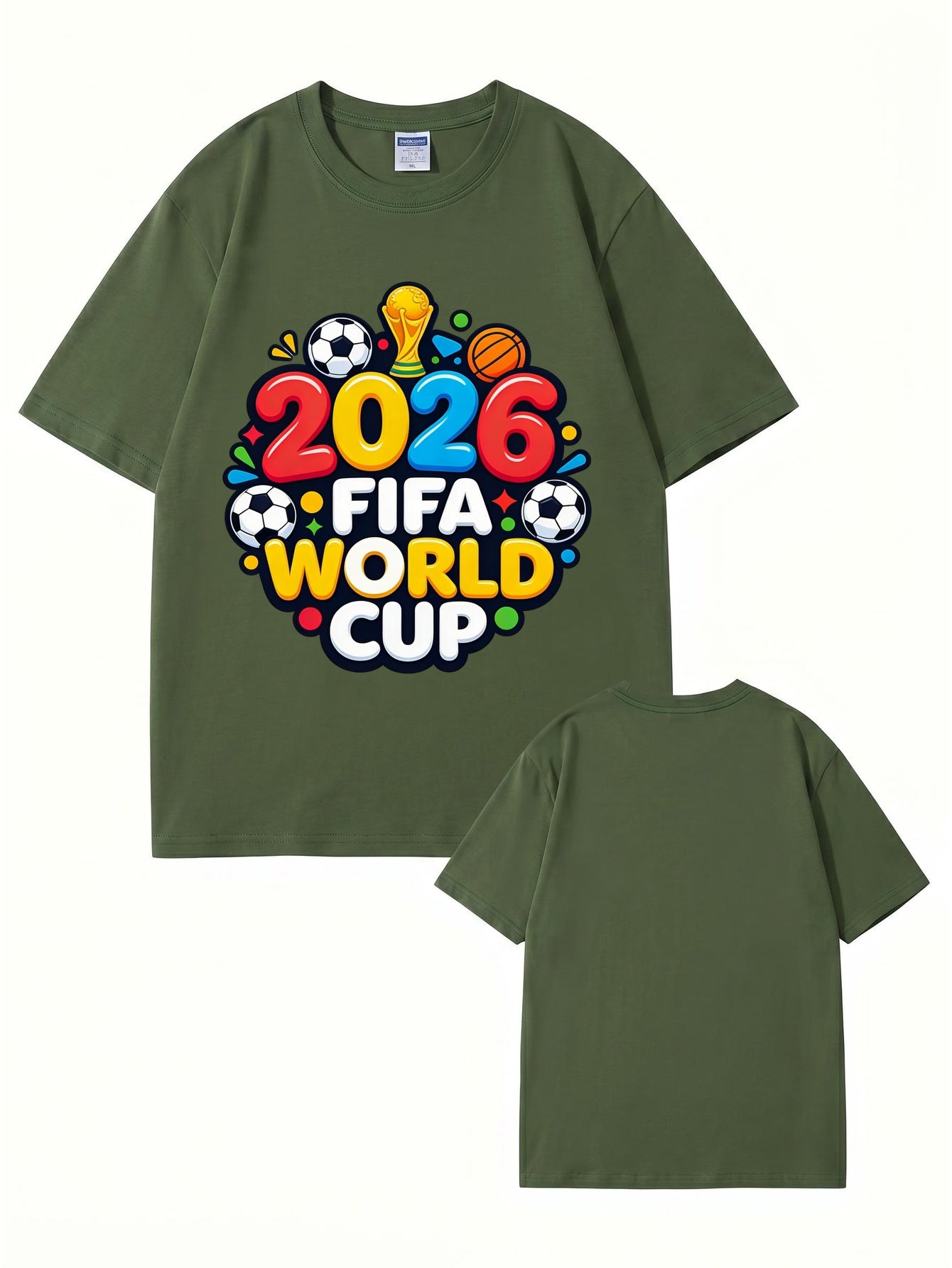 2026 FIFA World Cup Graphic Print Men's Casual Cotton T-Shirt