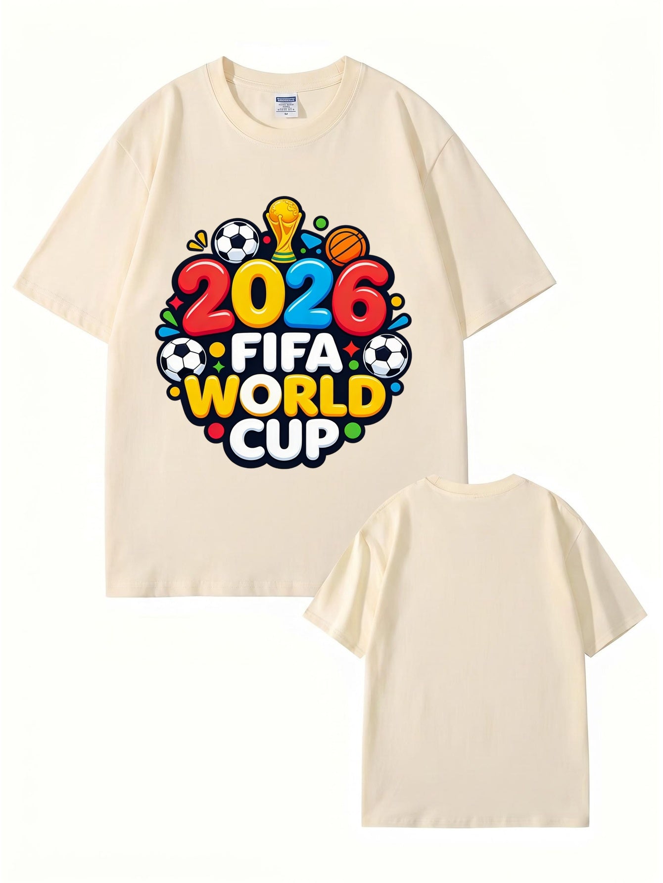 2026 FIFA World Cup Graphic Print Men's Casual Cotton T-Shirt
