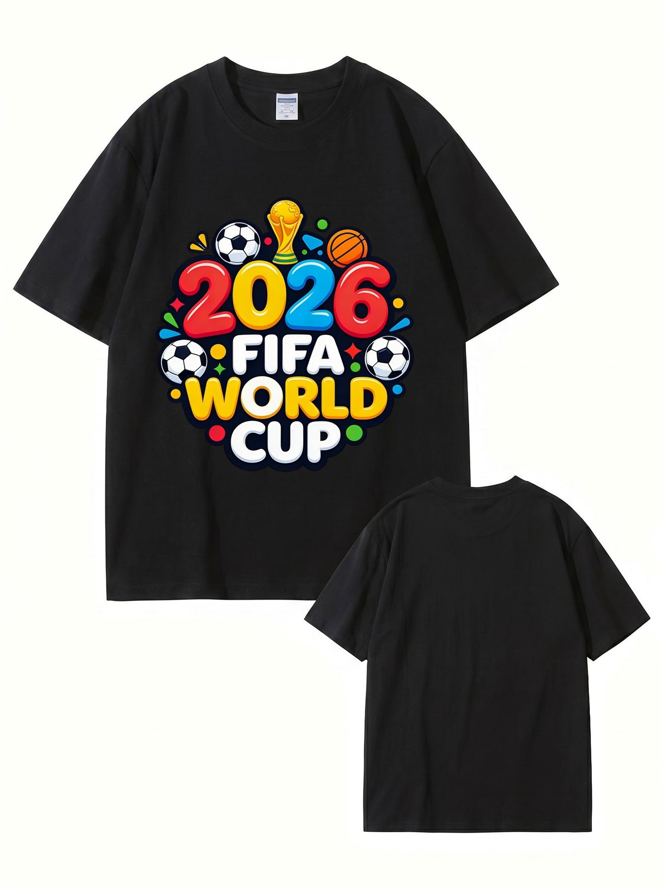 2026 FIFA World Cup Graphic Print Men's Casual Cotton T-Shirt