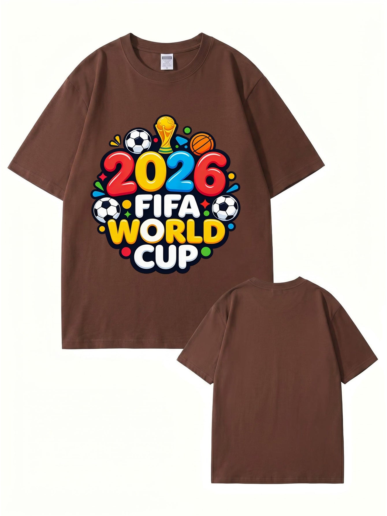 2026 FIFA World Cup Graphic Print Men's Casual Cotton T-Shirt