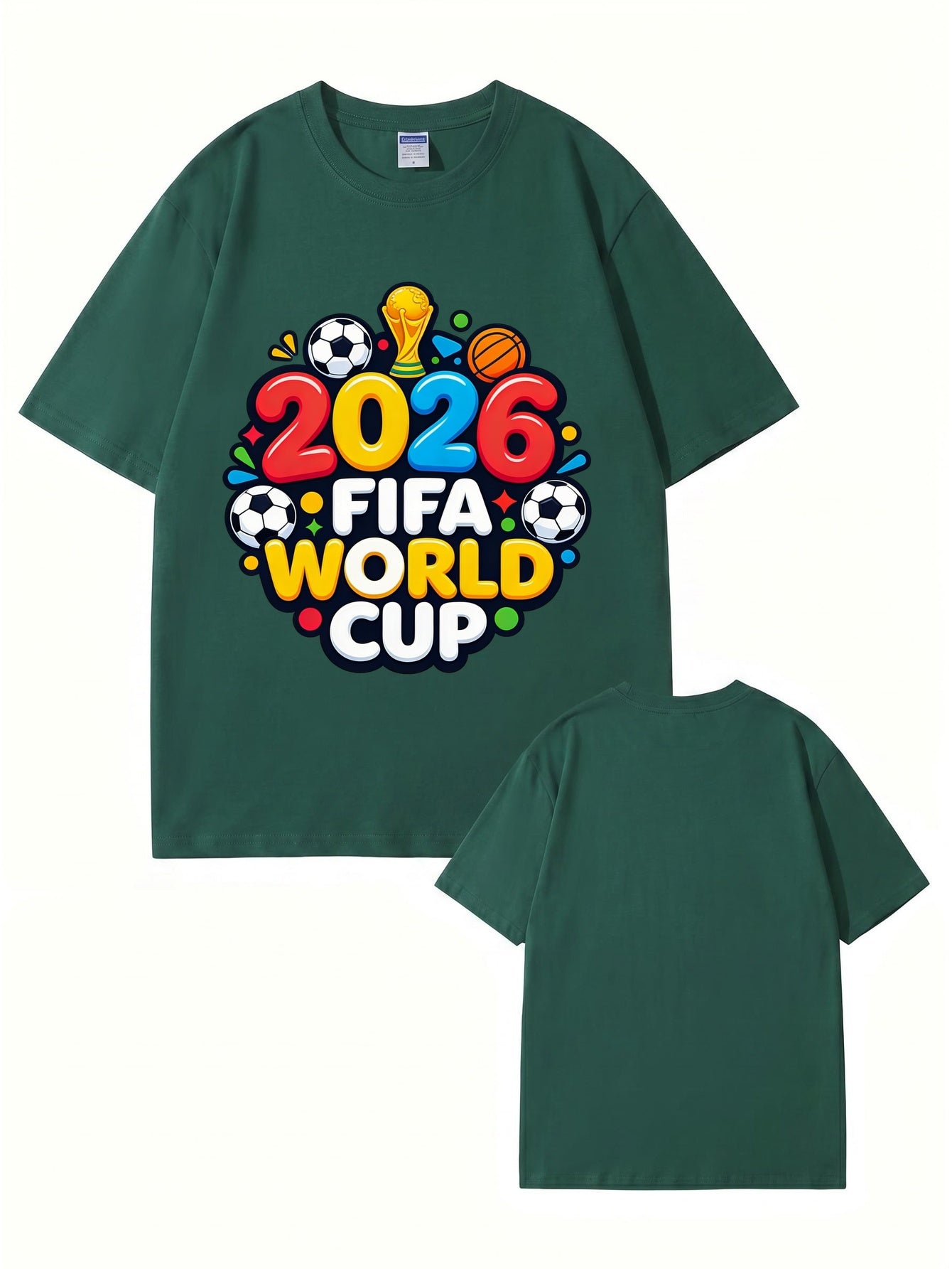 2026 FIFA World Cup Graphic Print Men's Casual Cotton T-Shirt