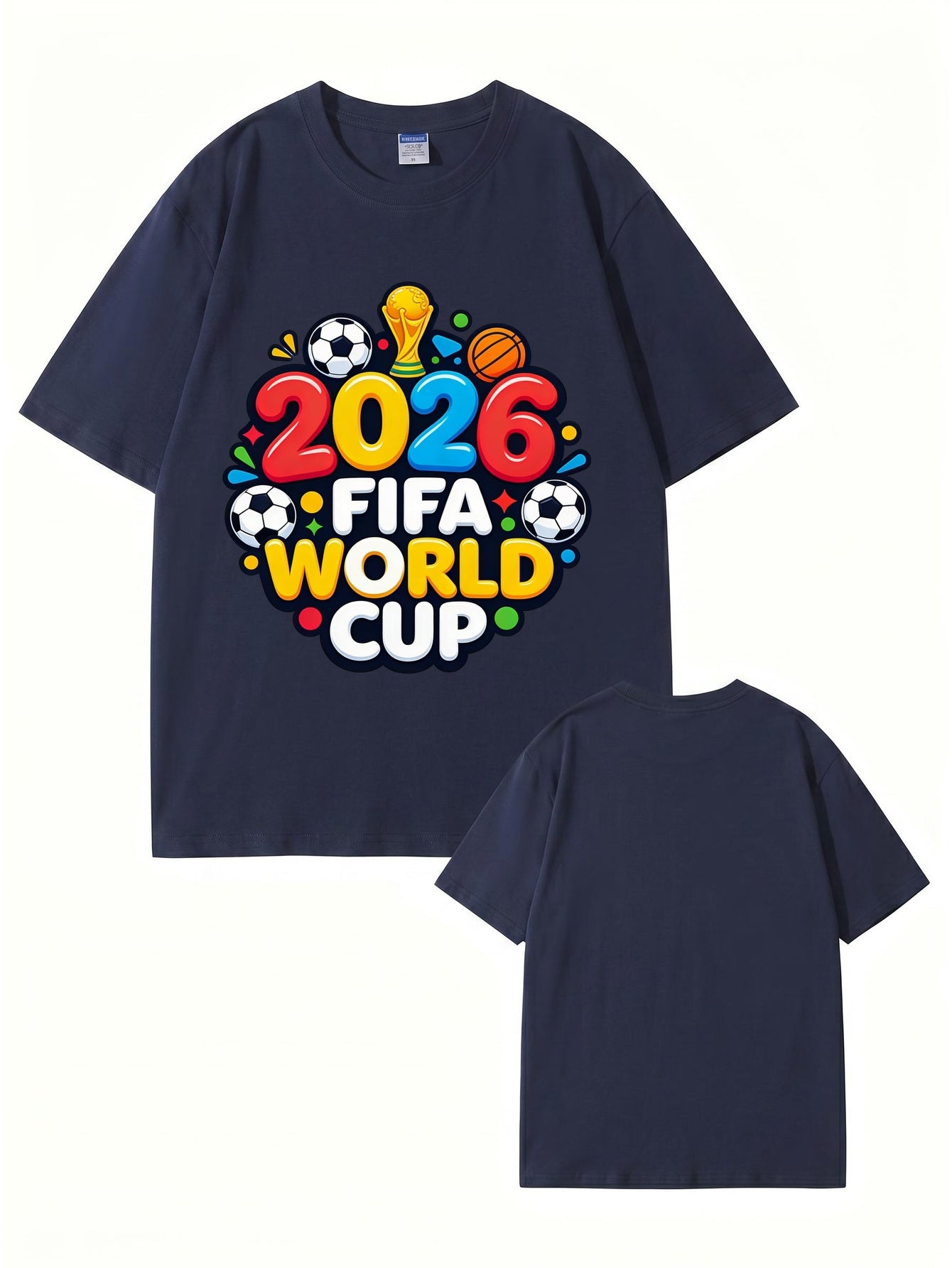 2026 FIFA World Cup Graphic Print Men's Casual Cotton T-Shirt
