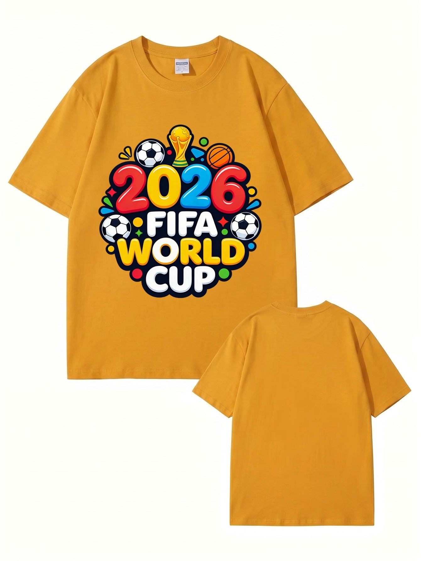 2026 FIFA World Cup Graphic Print Men's Casual Cotton T-Shirt