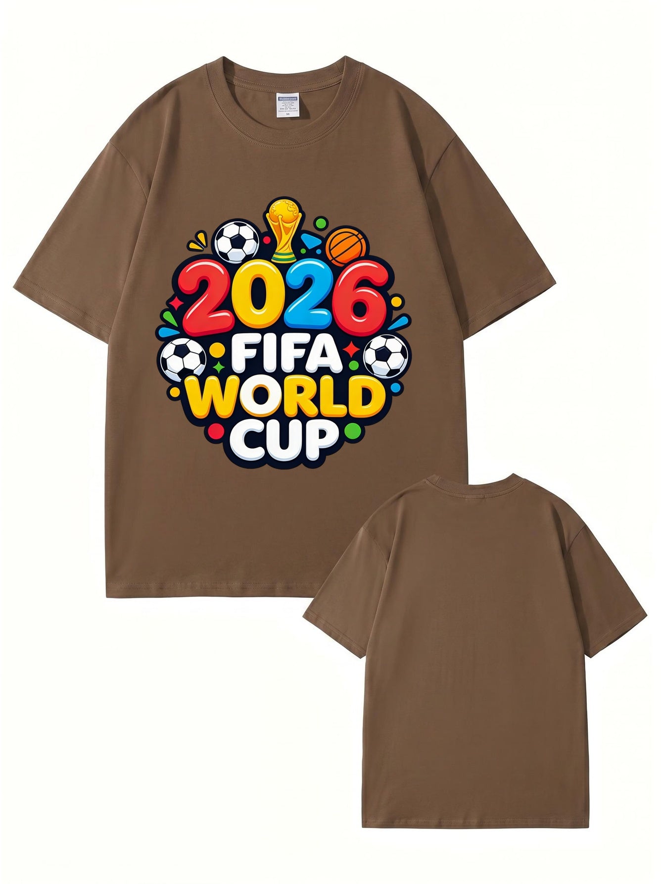 2026 FIFA World Cup Graphic Print Men's Casual Cotton T-Shirt