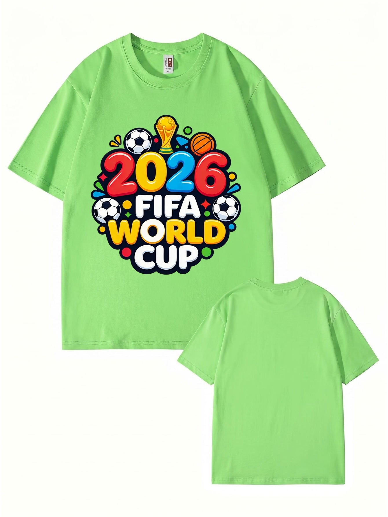 2026 FIFA World Cup Graphic Print Men's Casual Cotton T-Shirt