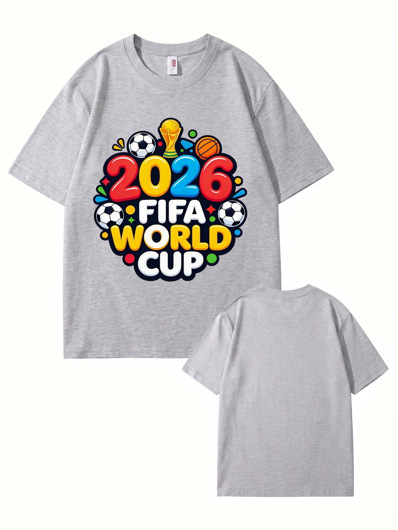 2026 FIFA World Cup Graphic Print Men's Casual Cotton T-Shirt