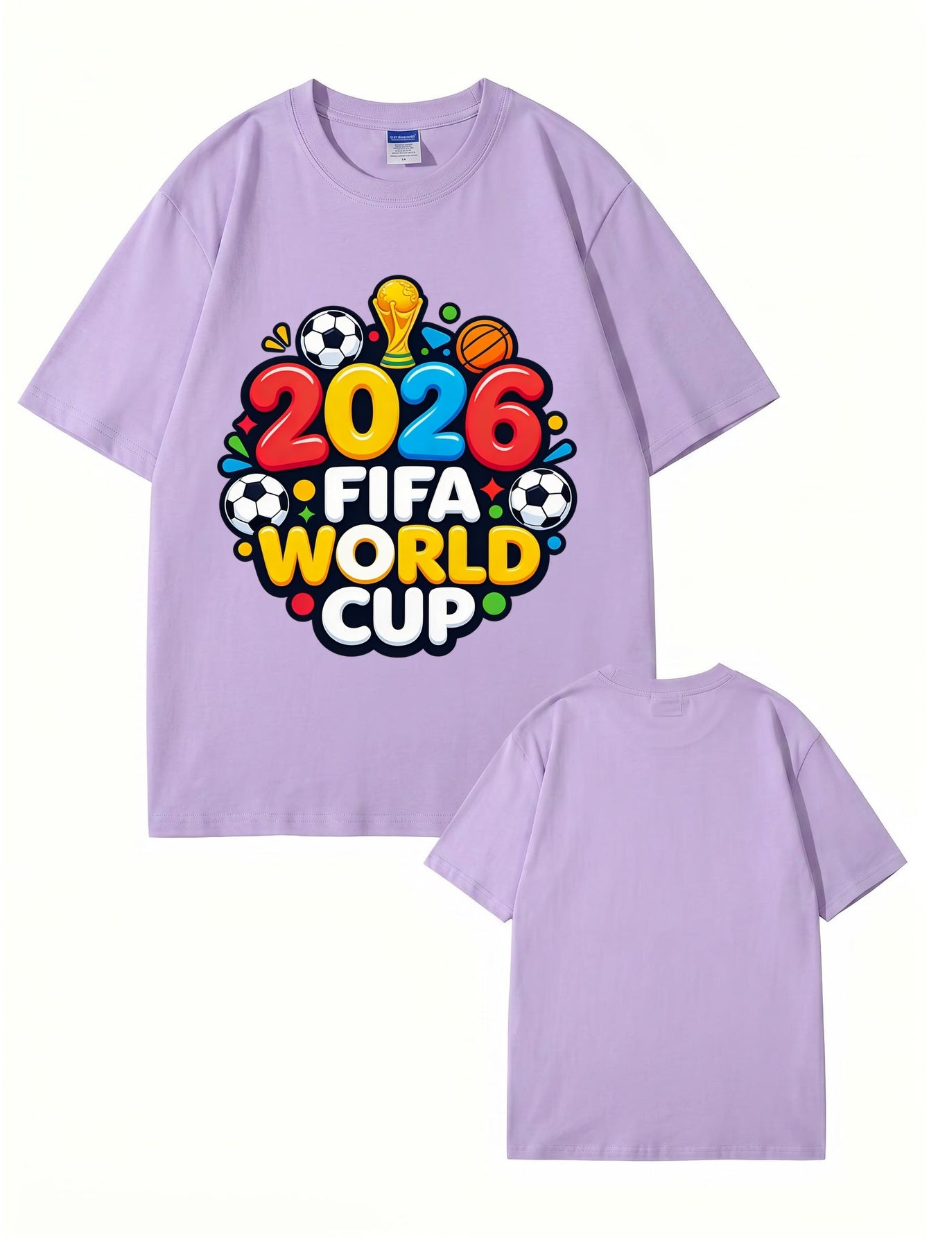2026 FIFA World Cup Graphic Print Men's Casual Cotton T-Shirt