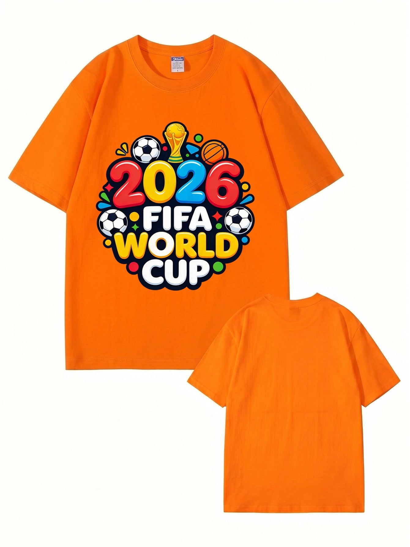 2026 FIFA World Cup Graphic Print Men's Casual Cotton T-Shirt