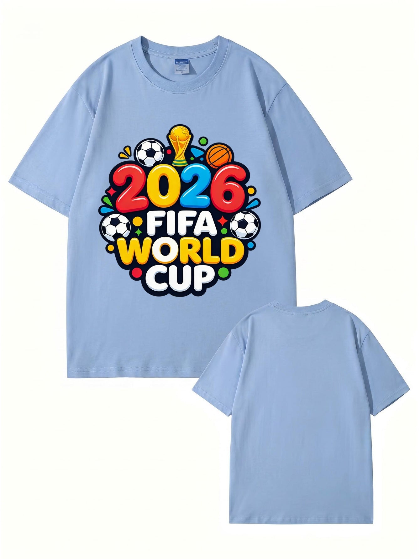 2026 FIFA World Cup Graphic Print Men's Casual Cotton T-Shirt