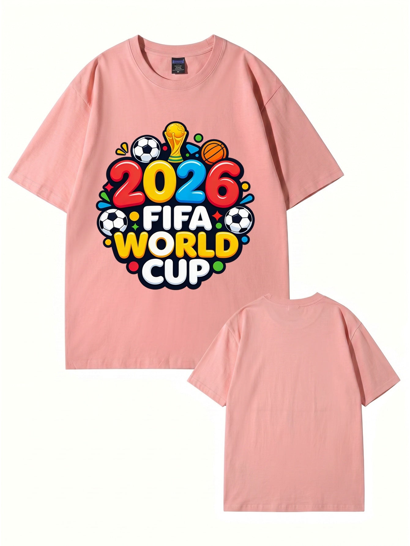 2026 FIFA World Cup Graphic Print Men's Casual Cotton T-Shirt