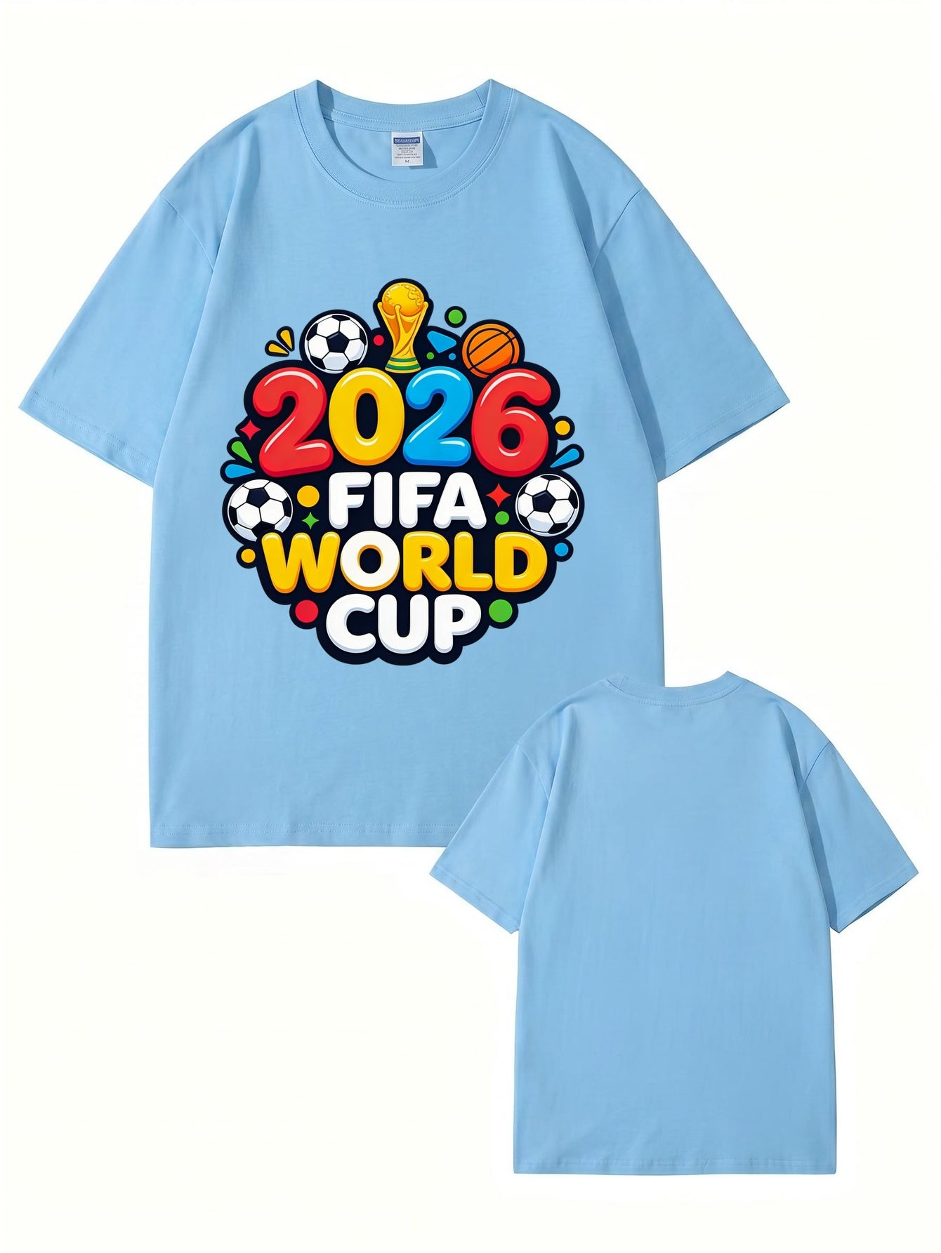 2026 FIFA World Cup Graphic Print Men's Casual Cotton T-Shirt