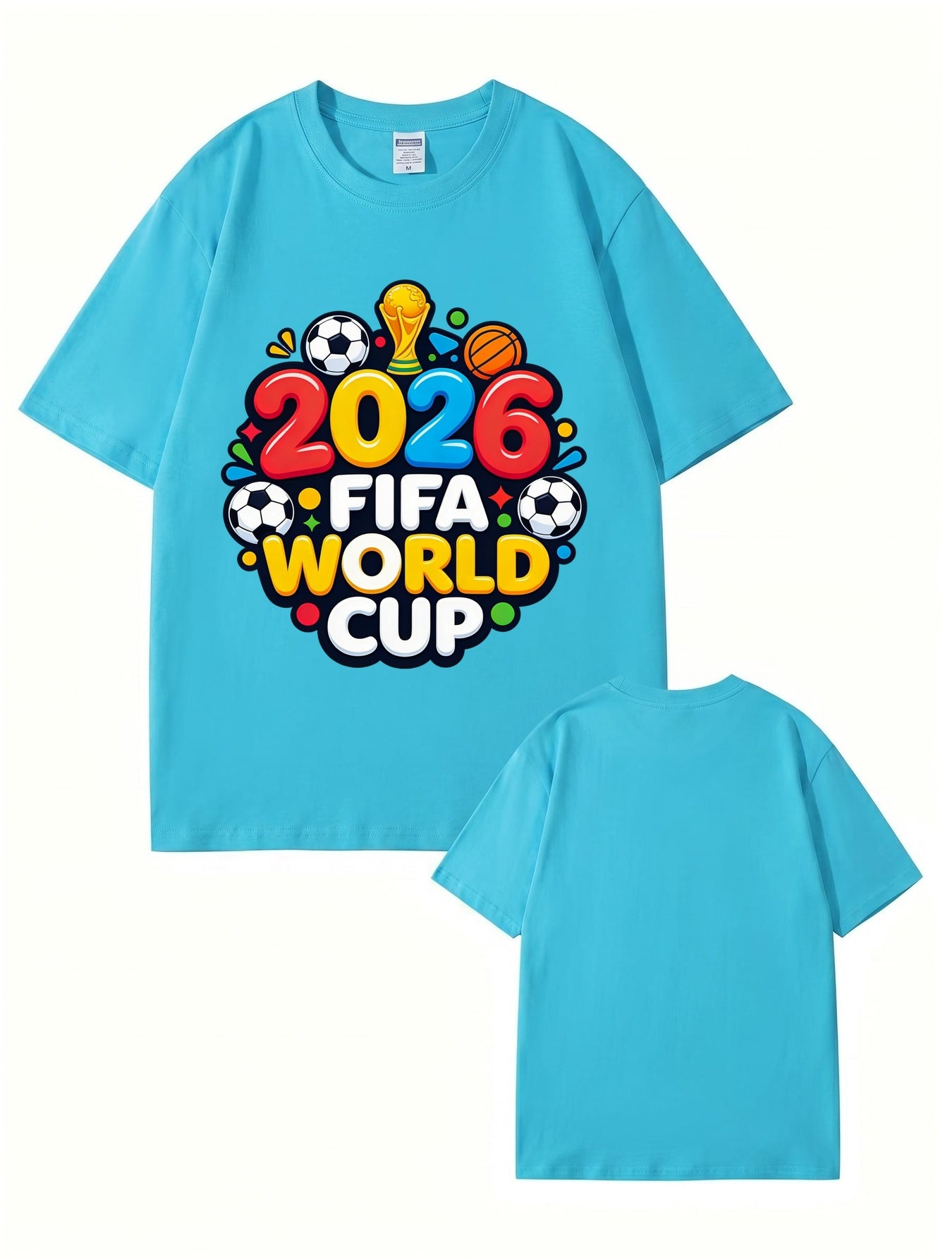 2026 FIFA World Cup Graphic Print Men's Casual Cotton T-Shirt