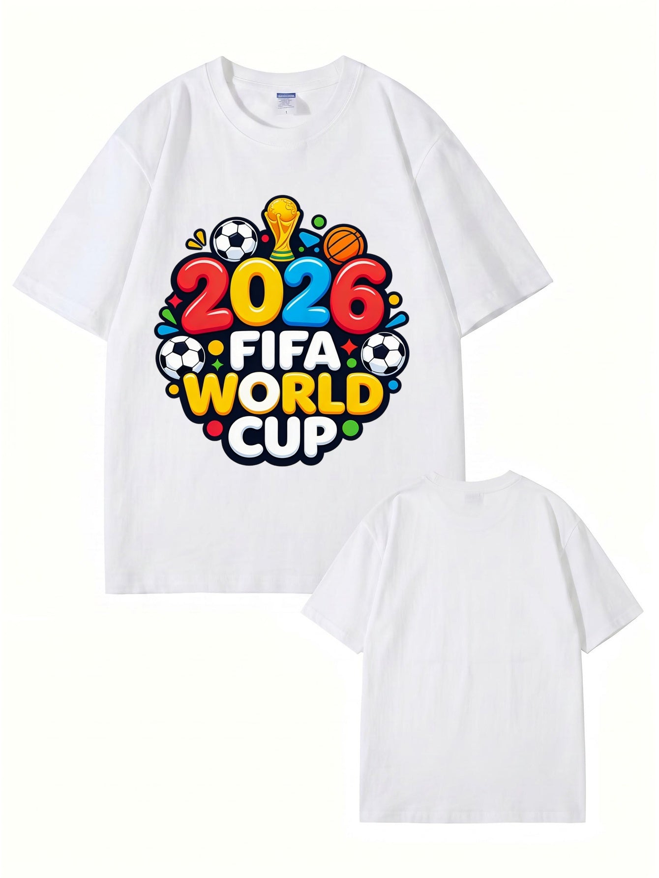 2026 FIFA World Cup Graphic Print Men's Casual Cotton T-Shirt