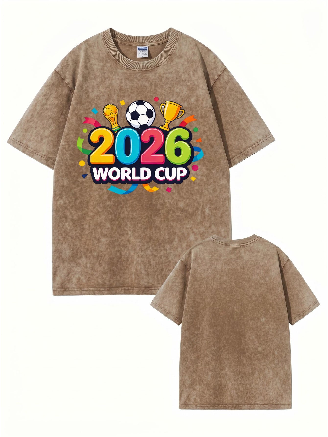 2026 World Cup Graphic T-Shirt - Vintage Washed Cotton Tee