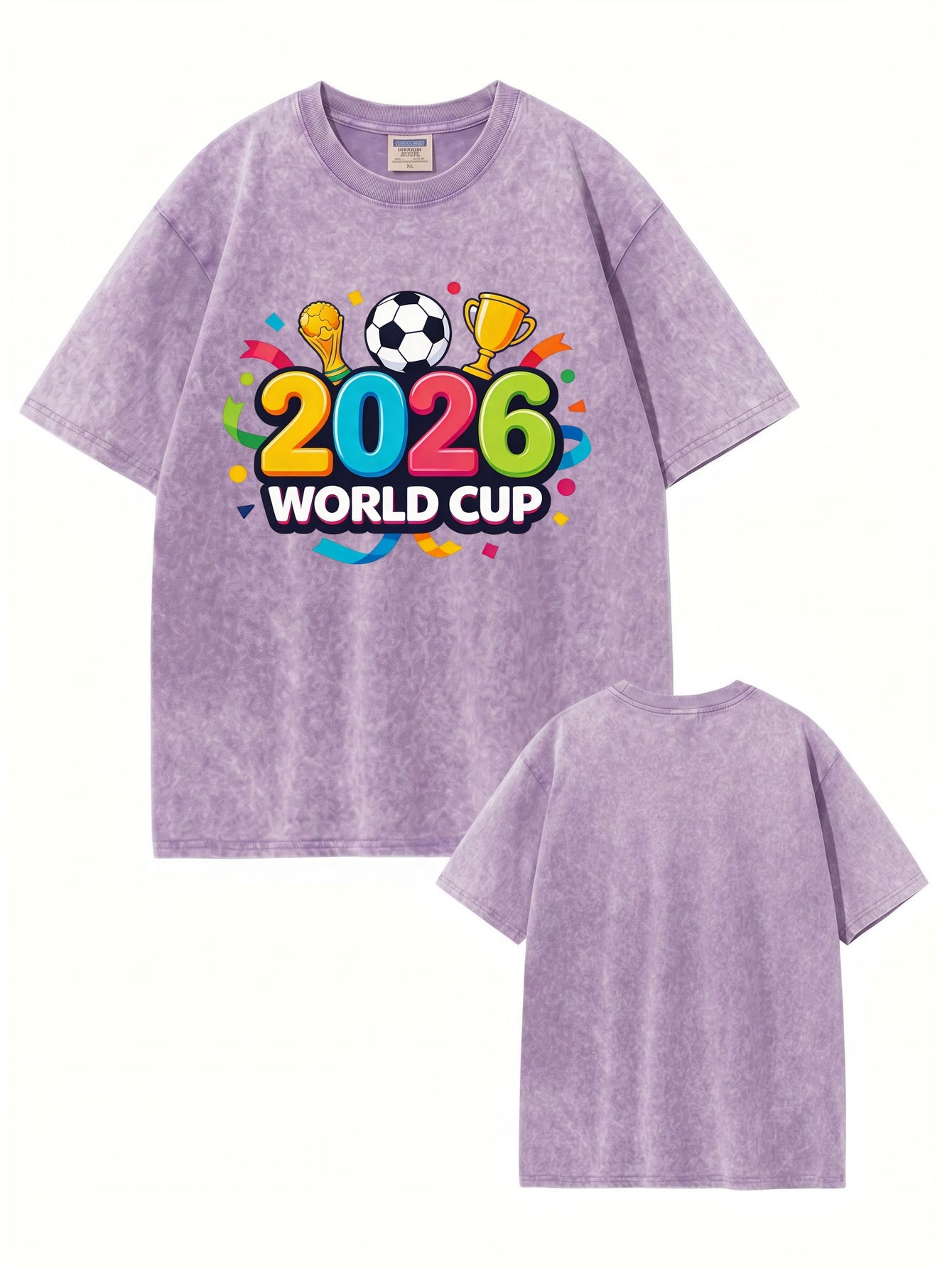 2026 World Cup Graphic T-Shirt - Vintage Washed Cotton Tee