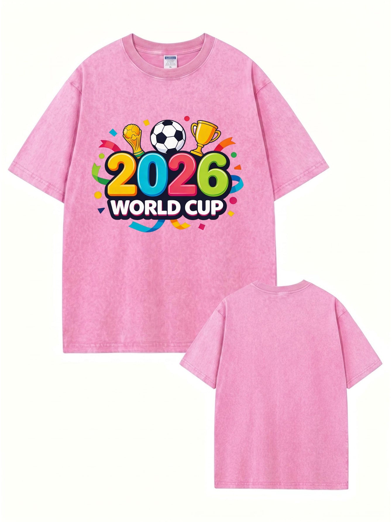 2026 World Cup Graphic T-Shirt - Vintage Washed Cotton Tee